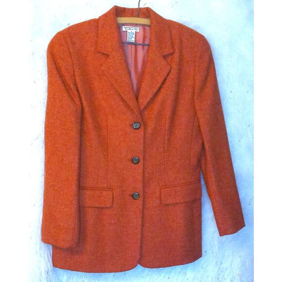Vintage Talbots Rust Orange Wool Blazer Jacket Old Money Size 6 - Picture 2 of 6